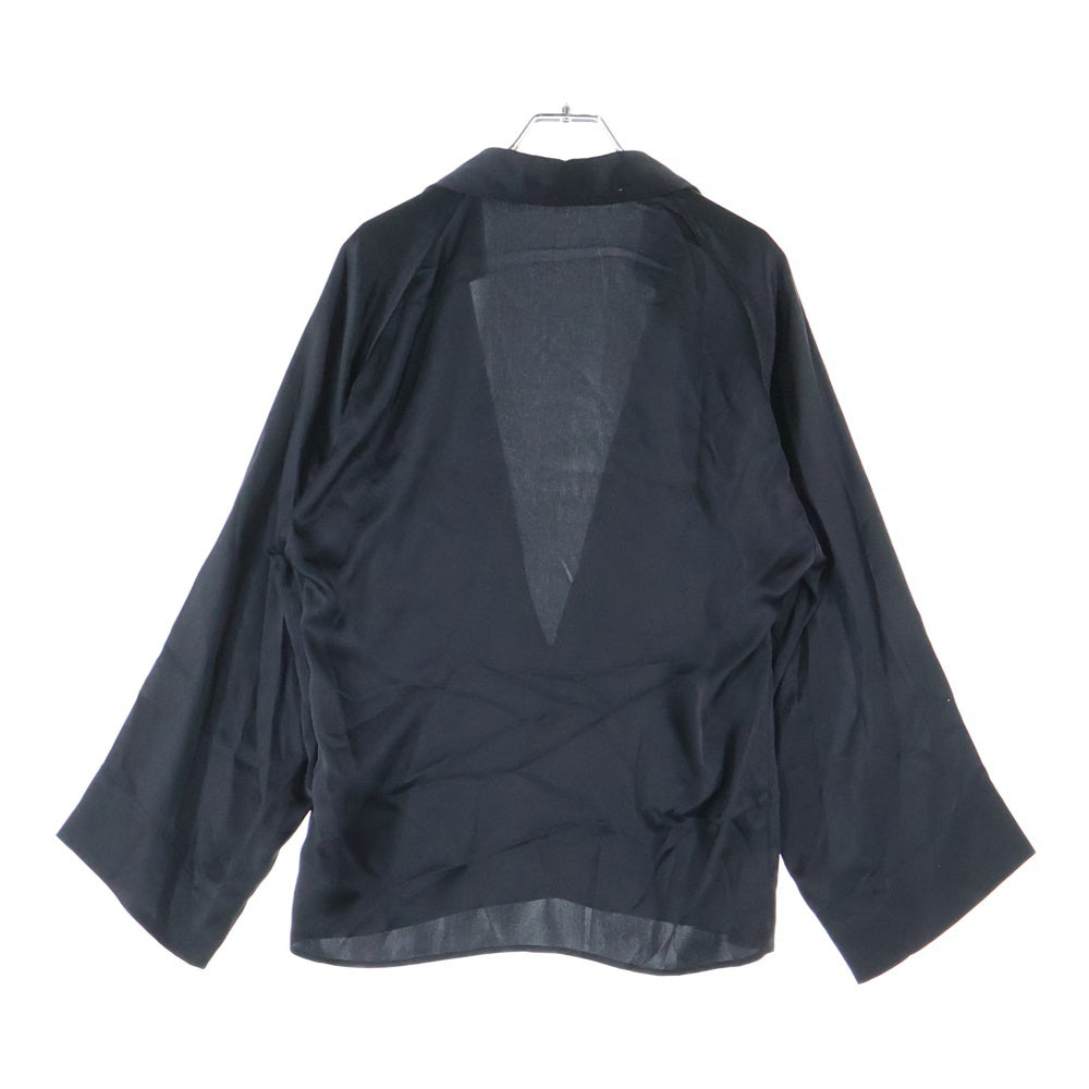 SAINT LAURENT PARIS(サンローランパリ) 23SS ヴァルーズ プルオーバー長袖スキッパーシャツ シルク ブラック 733571 Y900R