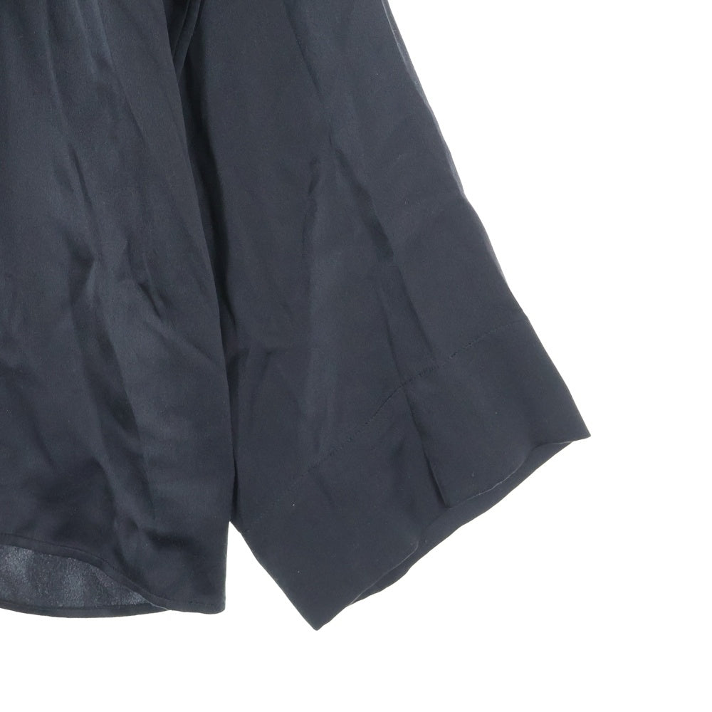 SAINT LAURENT PARIS(サンローランパリ) 23SS ヴァルーズ プルオーバー長袖スキッパーシャツ シルク ブラック 733571 Y900R