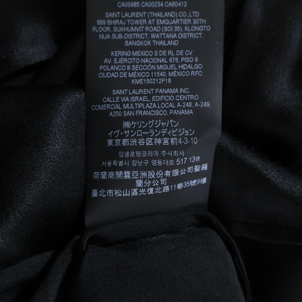 SAINT LAURENT PARIS(サンローランパリ) 23SS ヴァルーズ プルオーバー長袖スキッパーシャツ シルク ブラック 733571 Y900R