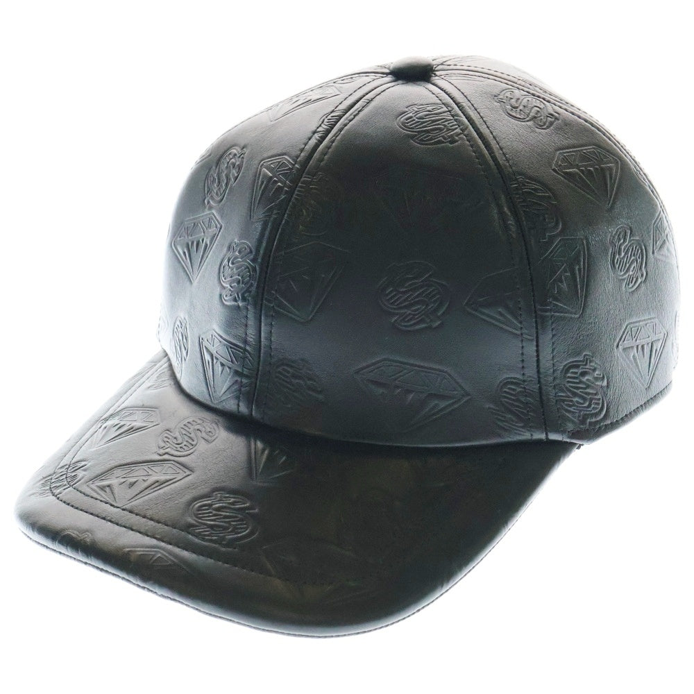 MONCLER(モンクレール) x Billionaire Boys Club ビリオネアボーイズクラブ 総柄レザーベースボールキャップ ブラック ※タグ欠損