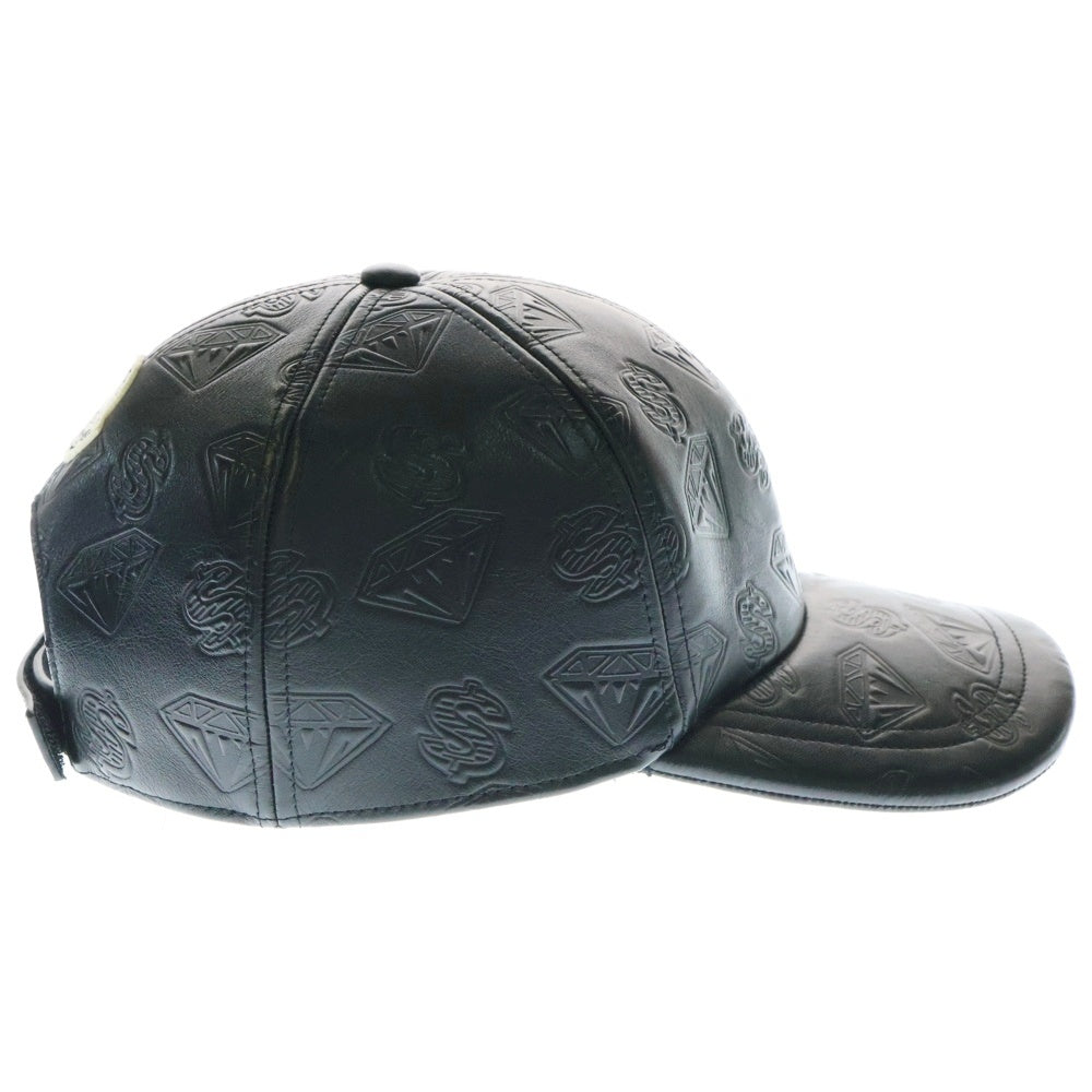 MONCLER(モンクレール) x Billionaire Boys Club ビリオネアボーイズクラブ 総柄レザーベースボールキャップ ブラック ※タグ欠損