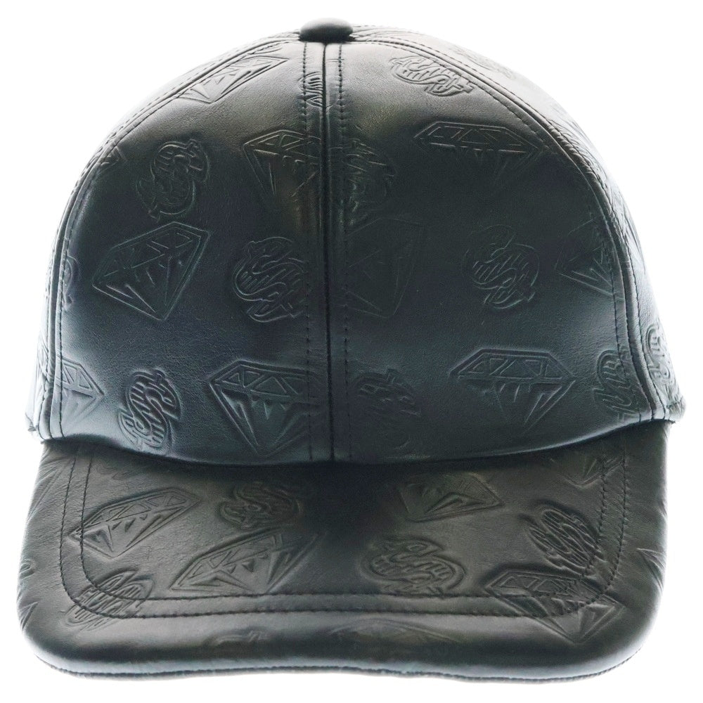 MONCLER(モンクレール) x Billionaire Boys Club ビリオネアボーイズクラブ 総柄レザーベースボールキャップ ブラック ※タグ欠損