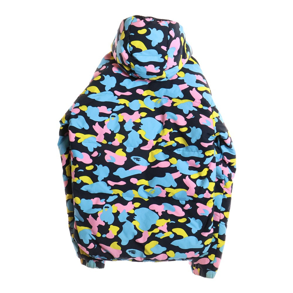 A BATHING APE(アベイシングエイプ) マルチカモ リバーシブル フディーダウンジャケット アウター マルチカラー
