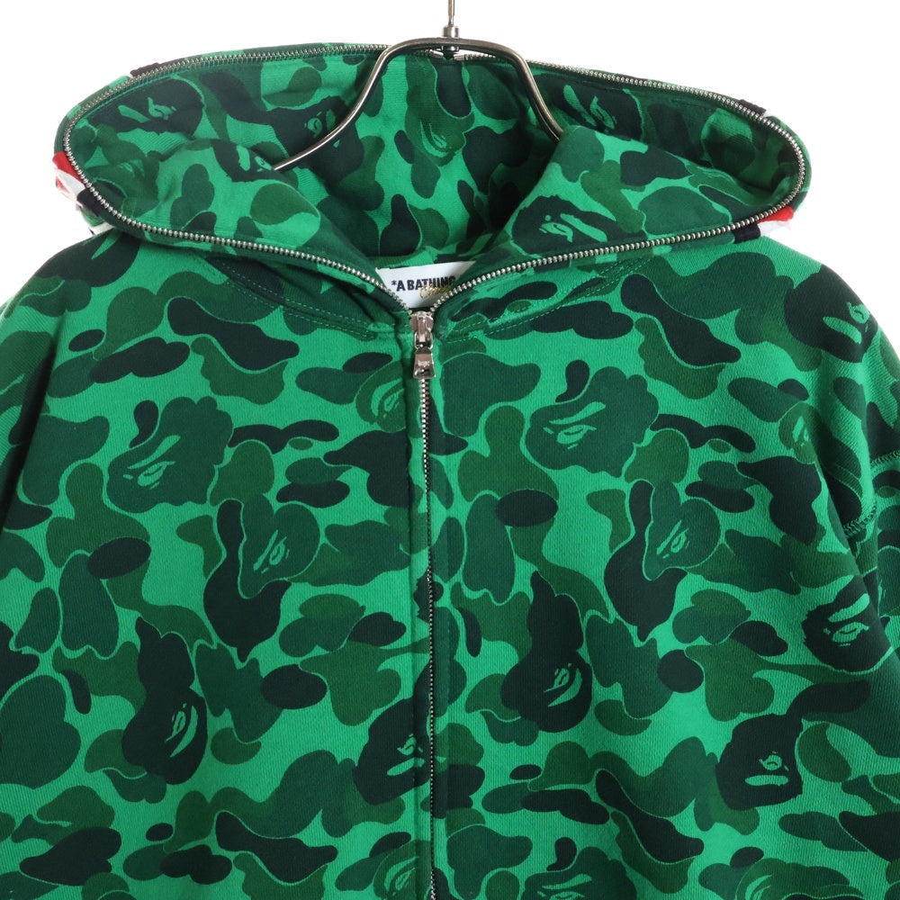 A BATHING APE(アベイシングエイプ) SHIBUYA CAMO SHARK FULL ZIP HOODIE 渋谷限定 カモシャークフルジップフーディー グリーン