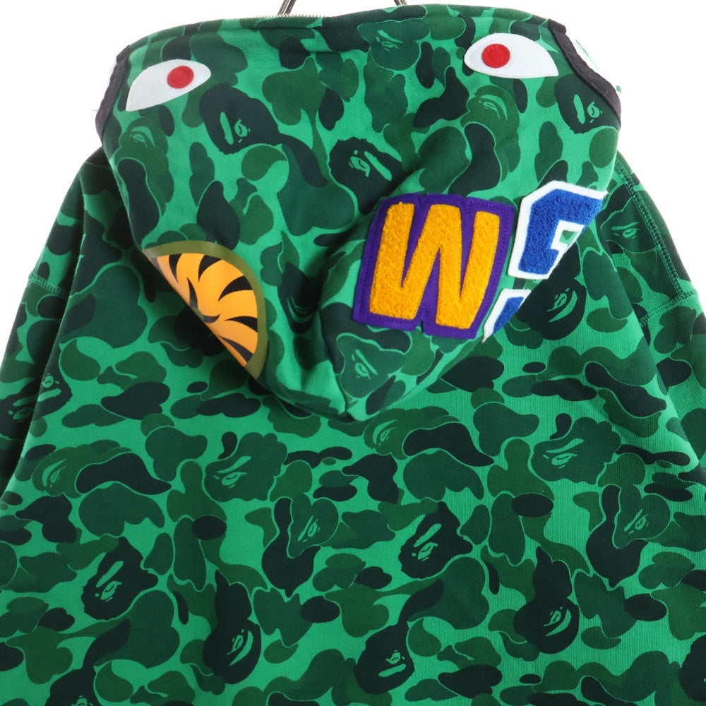 A BATHING APE(アベイシングエイプ) SHIBUYA CAMO SHARK FULL ZIP HOODIE 渋谷限定 カモシャークフルジップフーディー グリーン