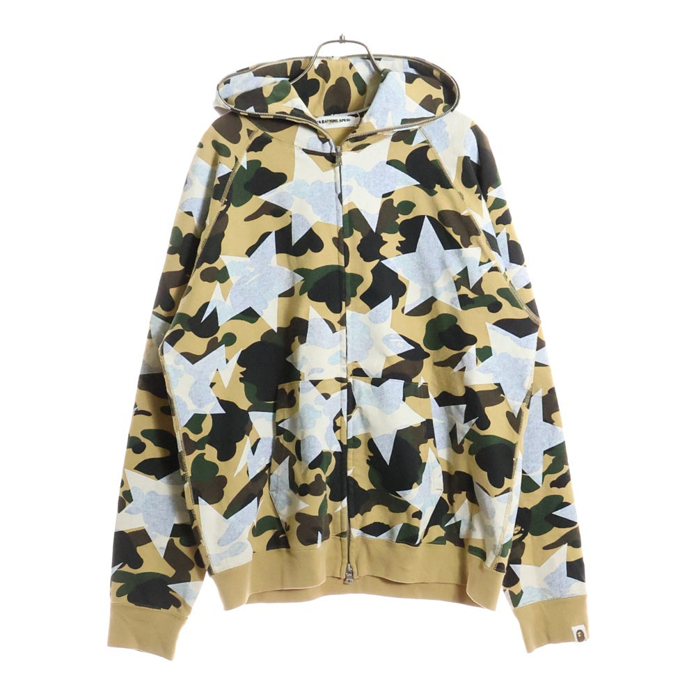 A BATHING APE(アベイシングエイプ) スタープリント サルカモ スウェットフルジップアップパーカー マルチカラー