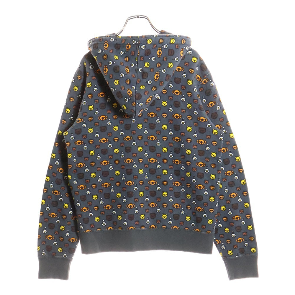 A BATHING APE(アベイシングエイプ) ベイビーマイロ モノグラム フルジップ スウェットパーカー グレー 002ZP9801004