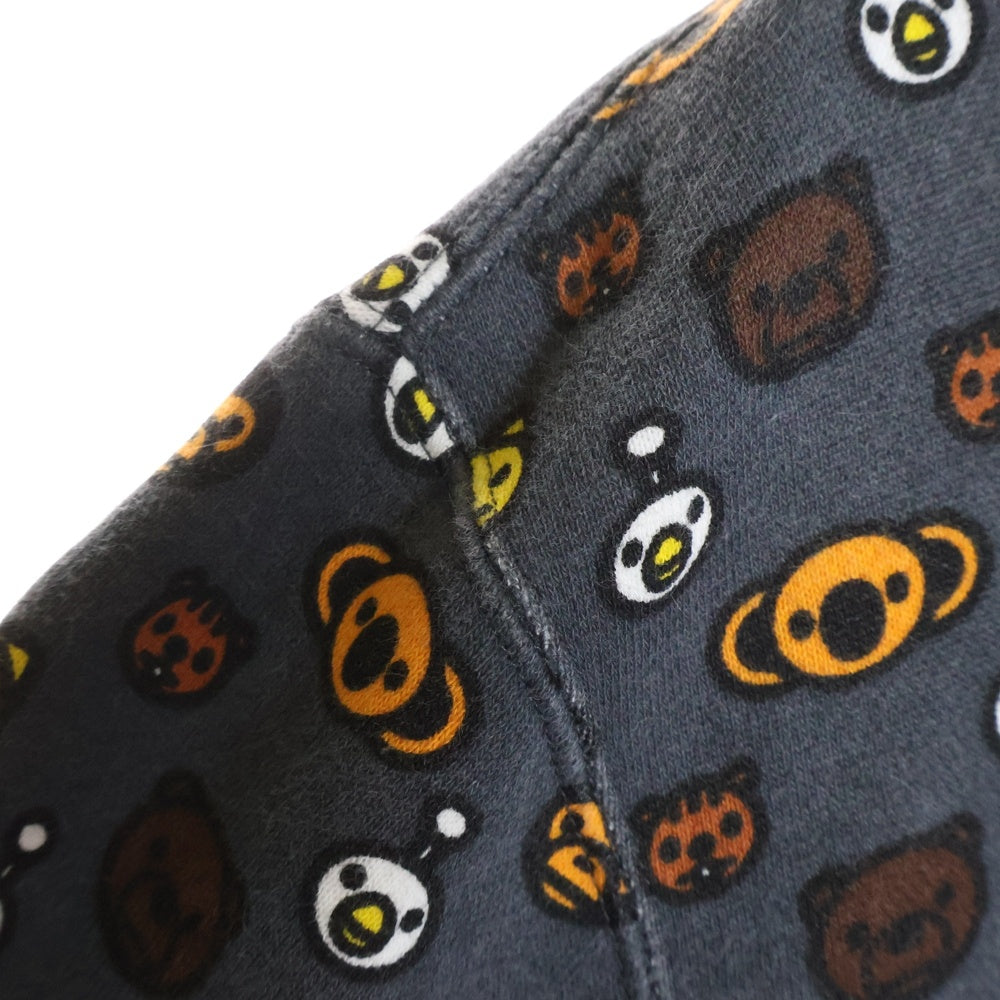 A BATHING APE(アベイシングエイプ) ベイビーマイロ モノグラム フルジップ スウェットパーカー グレー 002ZP9801004