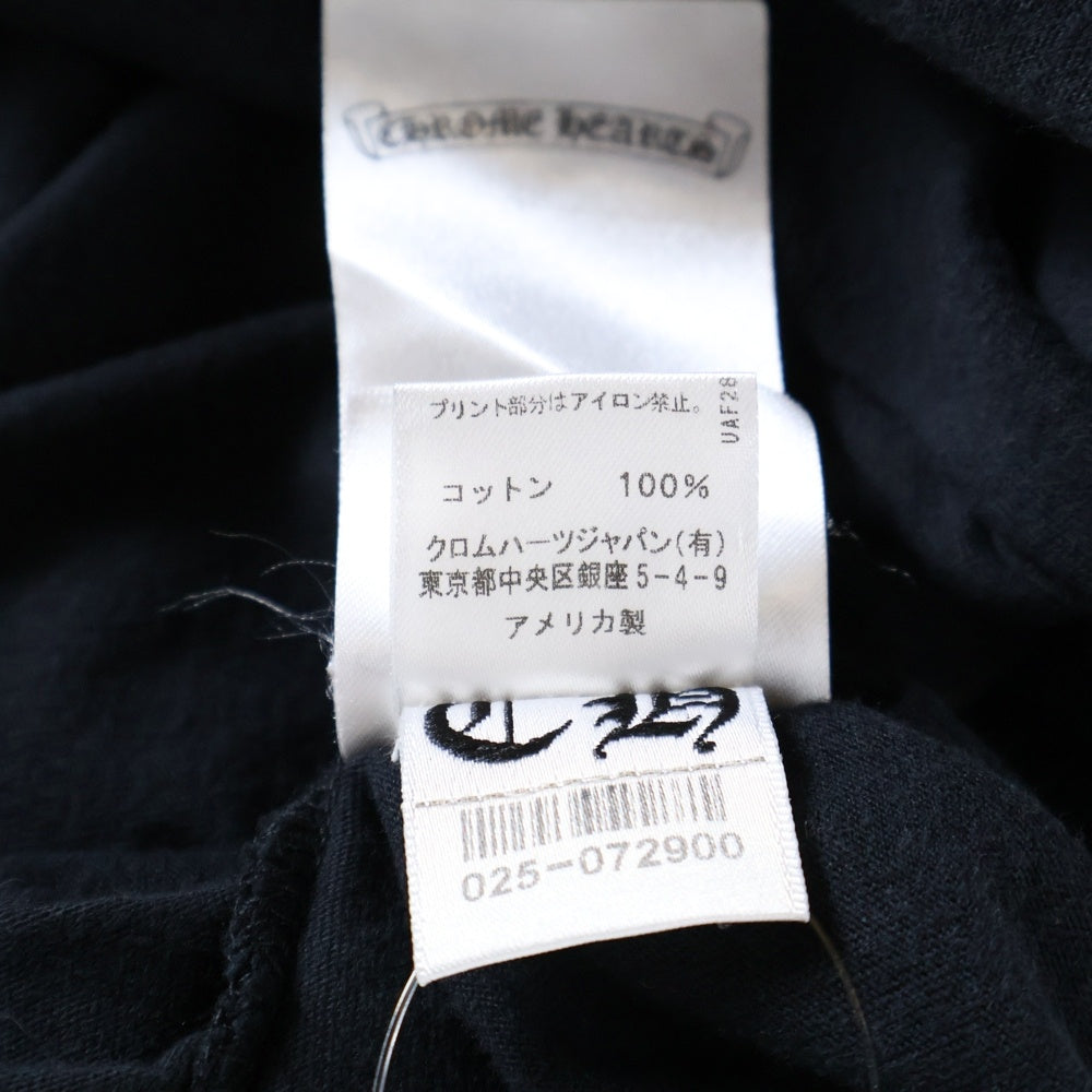 CHROME HEARTS(クロムハーツ) Triple Cross Logo L/S Tee トリプルクロスロゴ クルーネック 長袖Tシャツ ブラック/ブルー