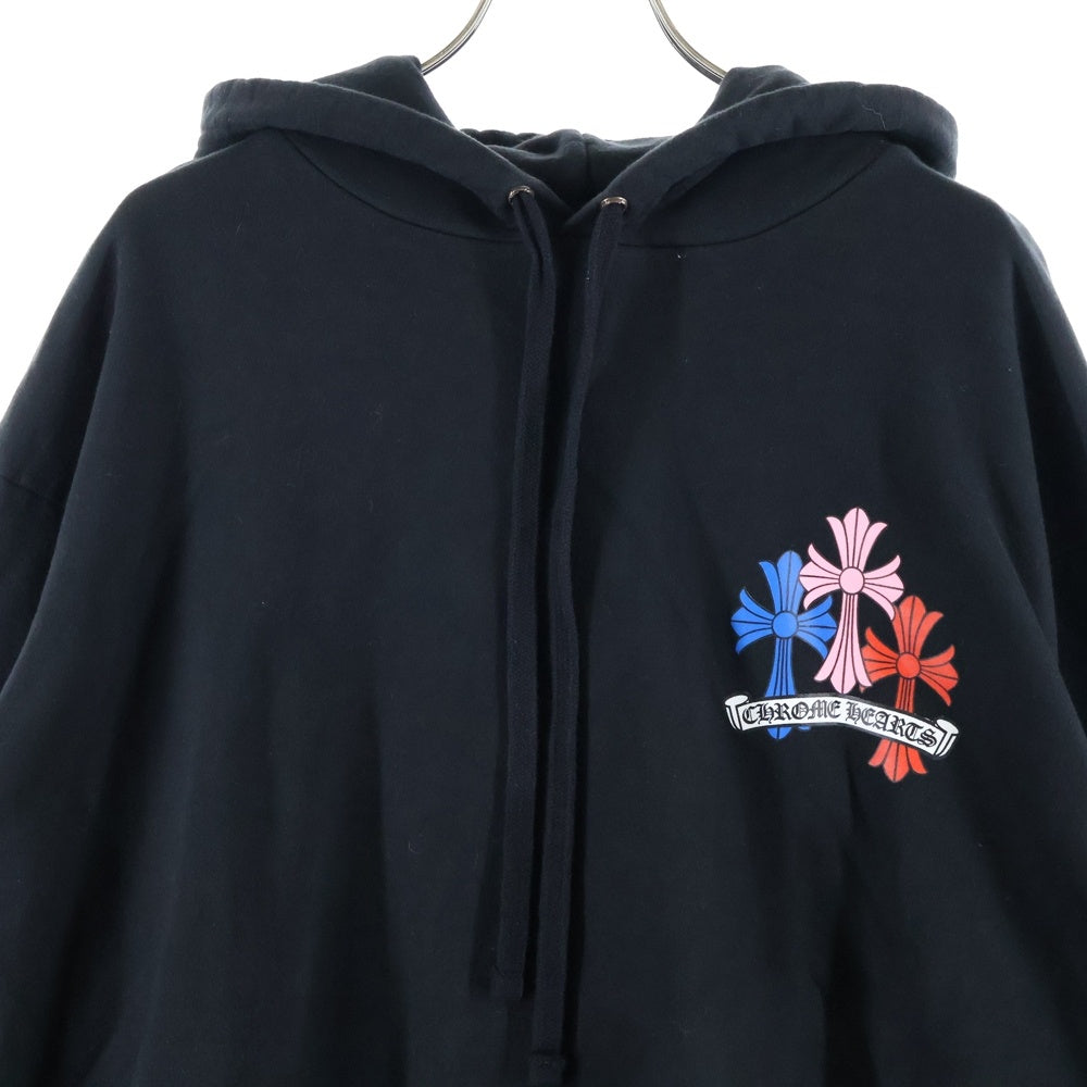 CHROME HEARTS(クロムハーツ) MLTCOL CEM CRS HD PLVR マルチカラーセメタリークロスプリントプルオーバーパーカー ブラック