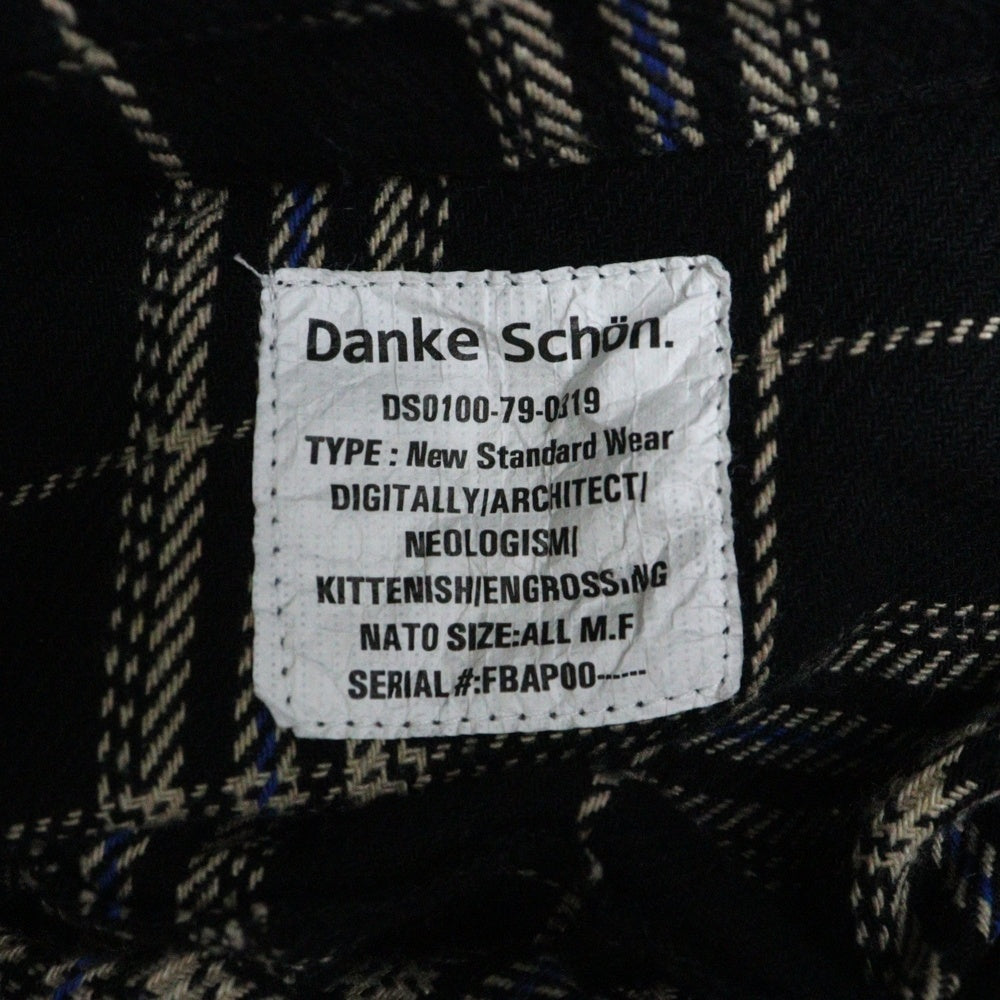 Danke Schon(ダンケシェーン) ネルシャツ ダメージ加工 チェック柄 長袖シャツ ブラック 25S-SHL042-DS