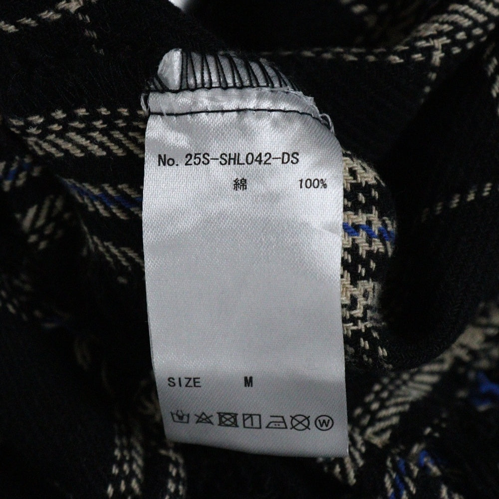 Danke Schon(ダンケシェーン) ネルシャツ ダメージ加工 チェック柄 長袖シャツ ブラック 25S-SHL042-DS