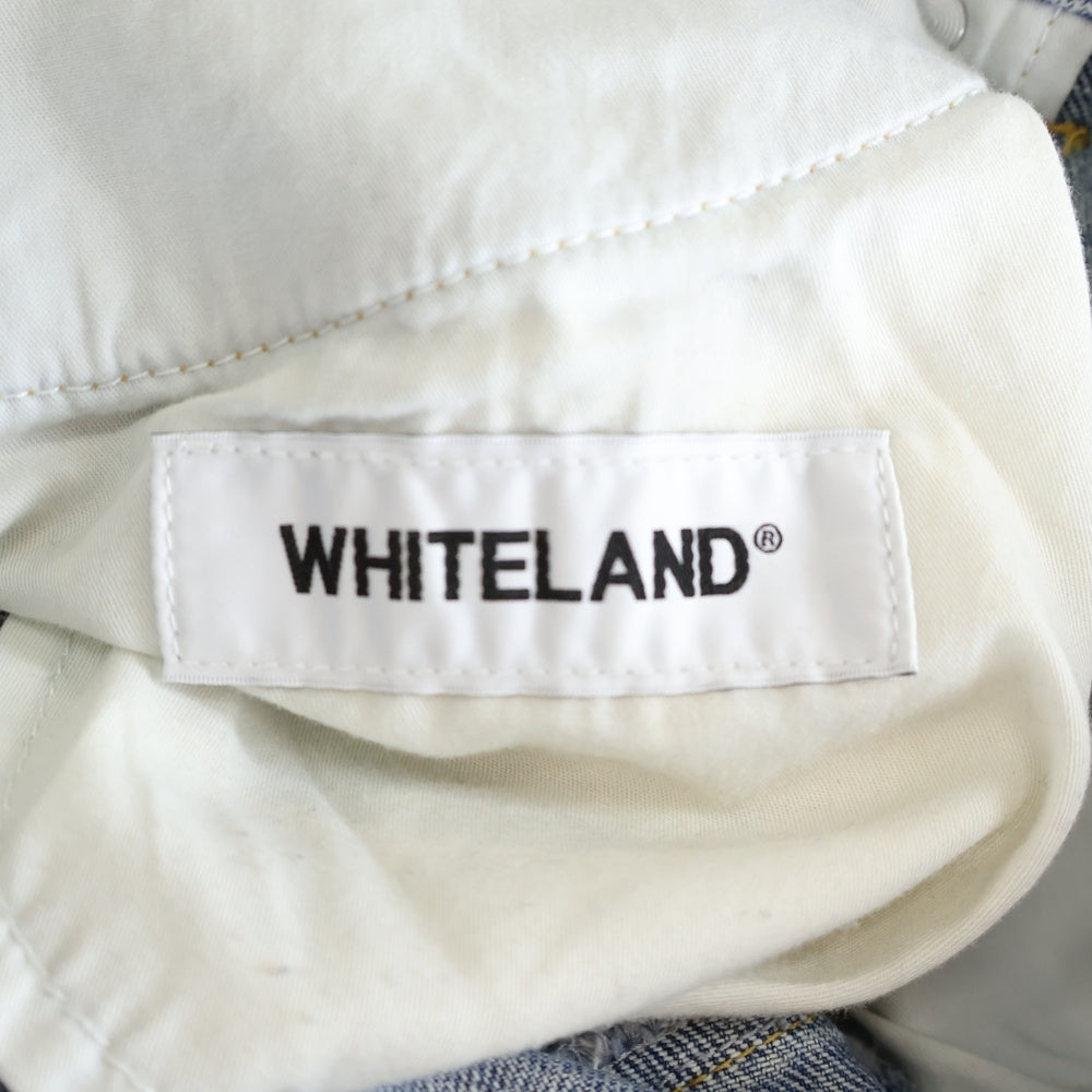 WHITELAND(ホワイトランド) 24SS DAMEGE WIDE DENIM ダメージ加工ワイドデニムパンツ インディゴ 24S-PTL348-WL