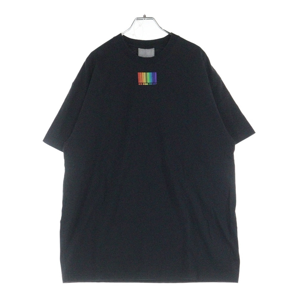 VTMNTS(ブイティーエムエヌティーエス) RAINBOW BARCODE レインボーレコード プリント半袖Tシャツ カットソー ブラック VL12TR440B