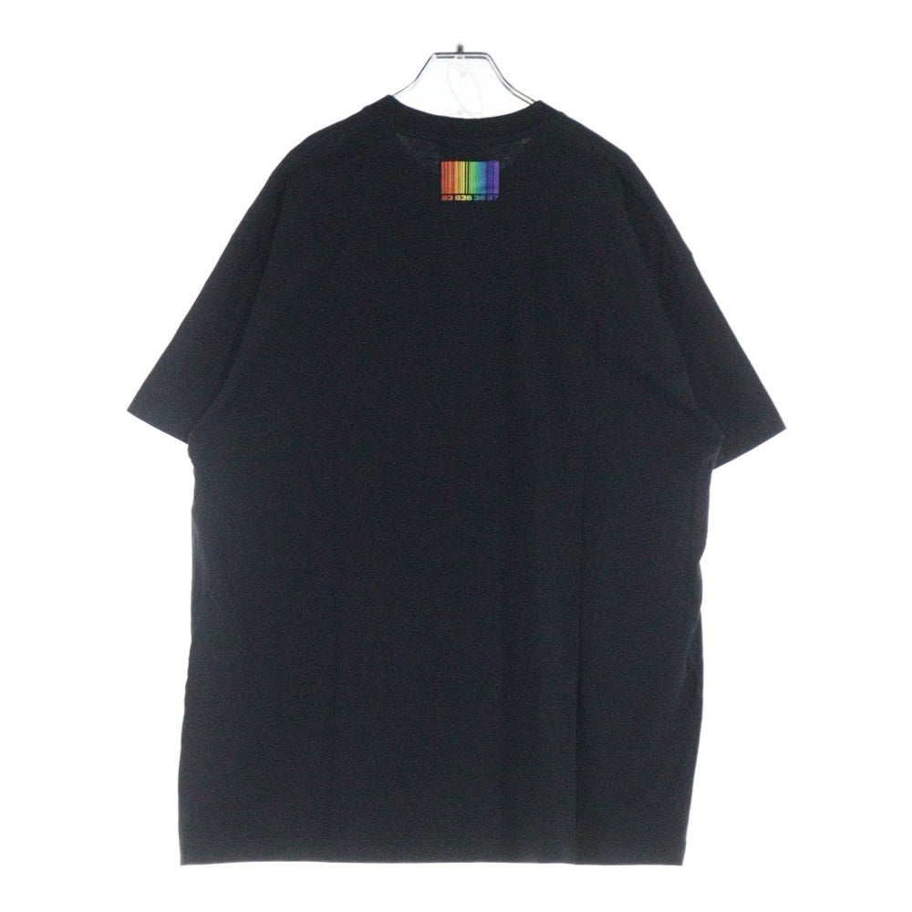 VTMNTS(ブイティーエムエヌティーエス) RAINBOW BARCODE レインボーレコード プリント半袖Tシャツ カットソー ブラック VL12TR440B