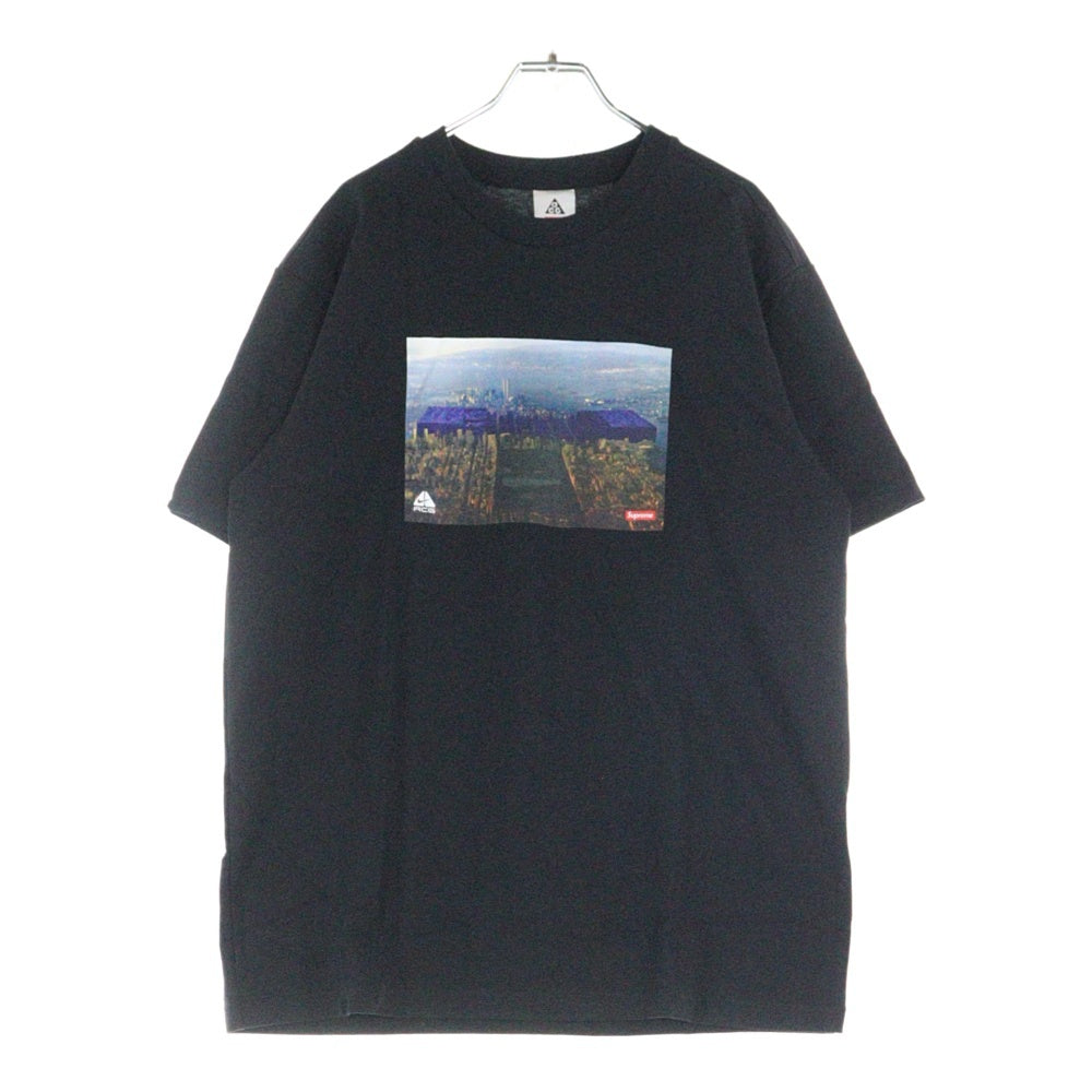 SUPREME(シュプリーム) 22AW × NIKE ACG Grid Tee DO6860-010 ナイキ エーシーコラボ フロントフォトプリント半袖Tシャツ ブラック