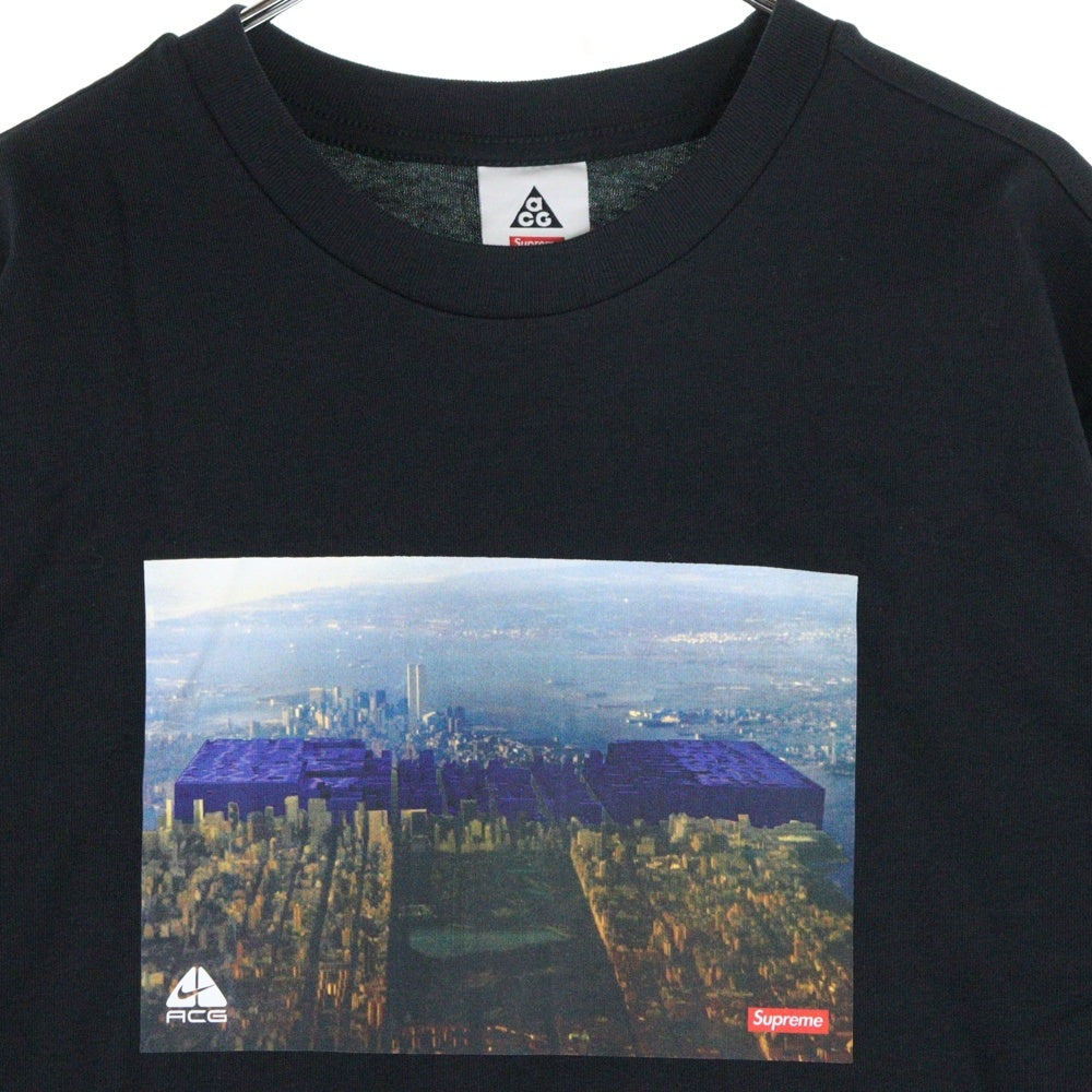 SUPREME(シュプリーム) 22AW × NIKE ACG Grid Tee DO6860-010 ナイキ エーシーコラボ フロントフォトプリント半袖Tシャツ ブラック