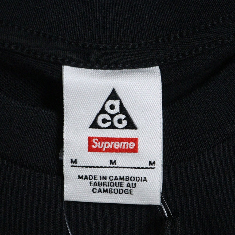 SUPREME(シュプリーム) 22AW × NIKE ACG Grid Tee DO6860-010 ナイキ エーシーコラボ フロントフォトプリント半袖Tシャツ ブラック