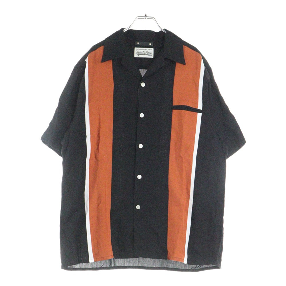 WACKO MARIA(ワコマリア) ×MINEDENIM 50s Shirt マインデニム 50s半袖シャツ ブラック/ブラウン 23MND-WM001-10-M2