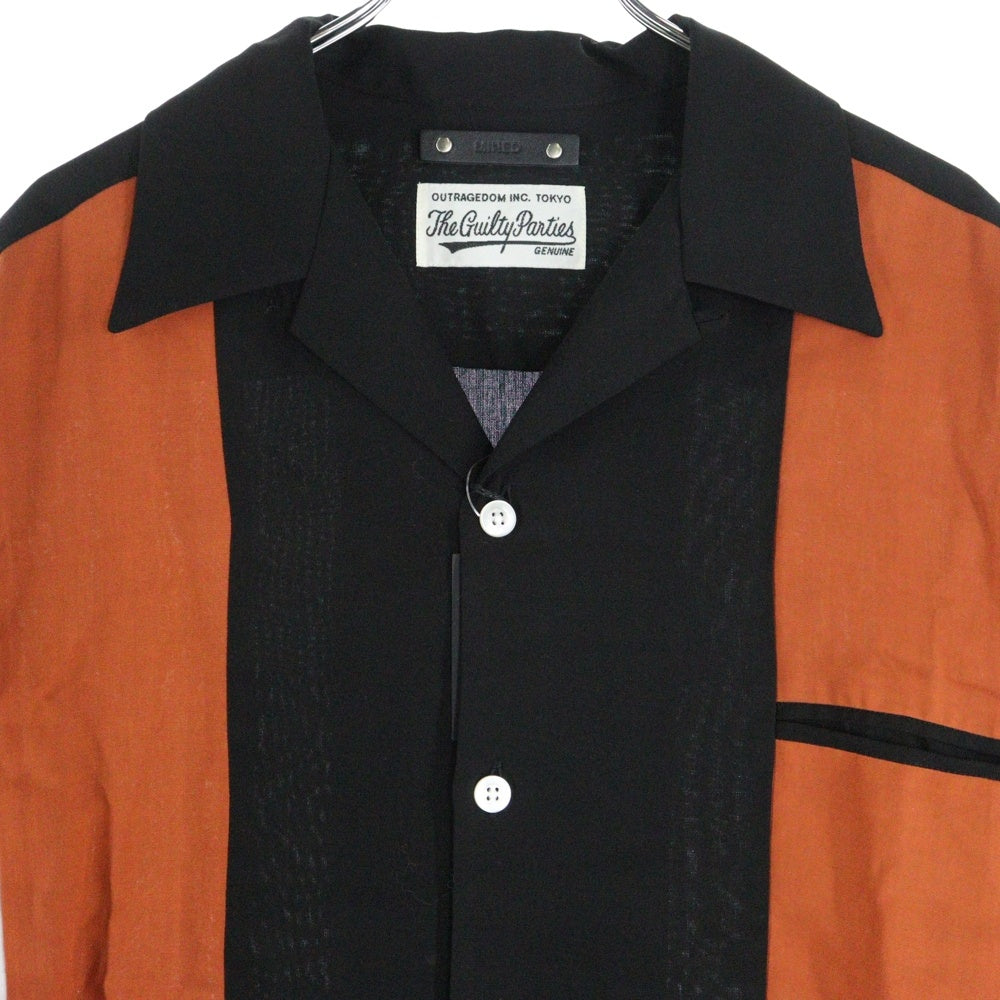 WACKO MARIA(ワコマリア) ×MINEDENIM 50s Shirt マインデニム 50s半袖シャツ ブラック/ブラウン 23MND-WM001-10-M2