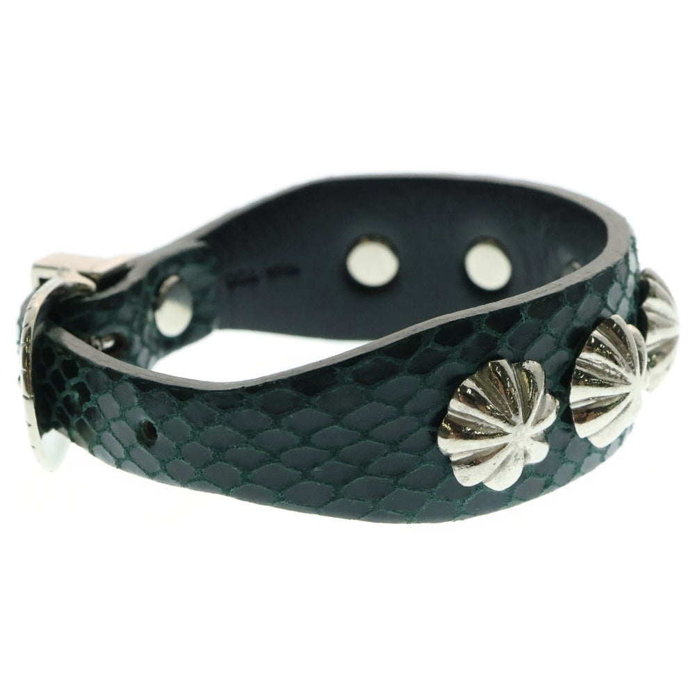 TOGA(トーガ) CONCHO LEATHER BANGLE コンチョレザーバングル ブレスレット グリーン/シルバー TZ241-AK942