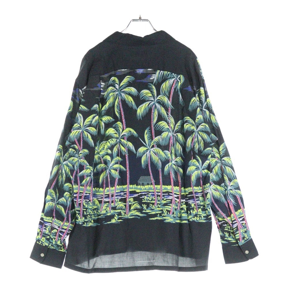 MAGIC STICK(マジックスティック) 23SS DK PALMS HAWAIIAN SHIRT by Reyn Spooner ハワイアン長袖シャツ ブラック/マルチカラー 23SS-MS1-002