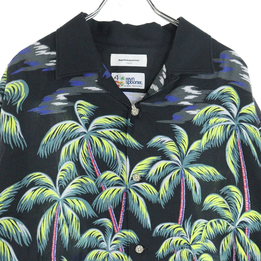 MAGIC STICK(マジックスティック) 23SS DK PALMS HAWAIIAN SHIRT by Reyn Spooner ハワイアン長袖シャツ ブラック/マルチカラー 23SS-MS1-002