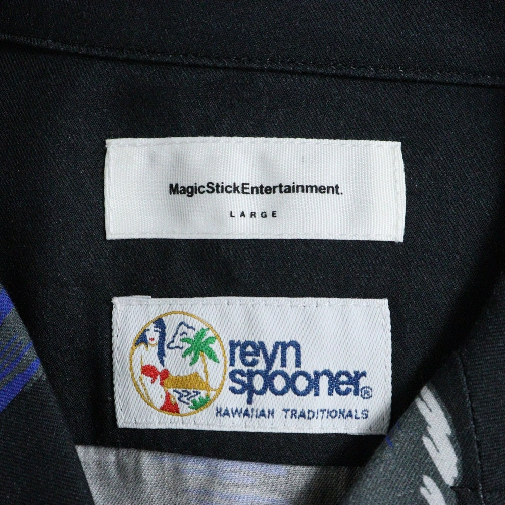 MAGIC STICK(マジックスティック) 23SS DK PALMS HAWAIIAN SHIRT by Reyn Spooner ハワイアン長袖シャツ ブラック/マルチカラー 23SS-MS1-002