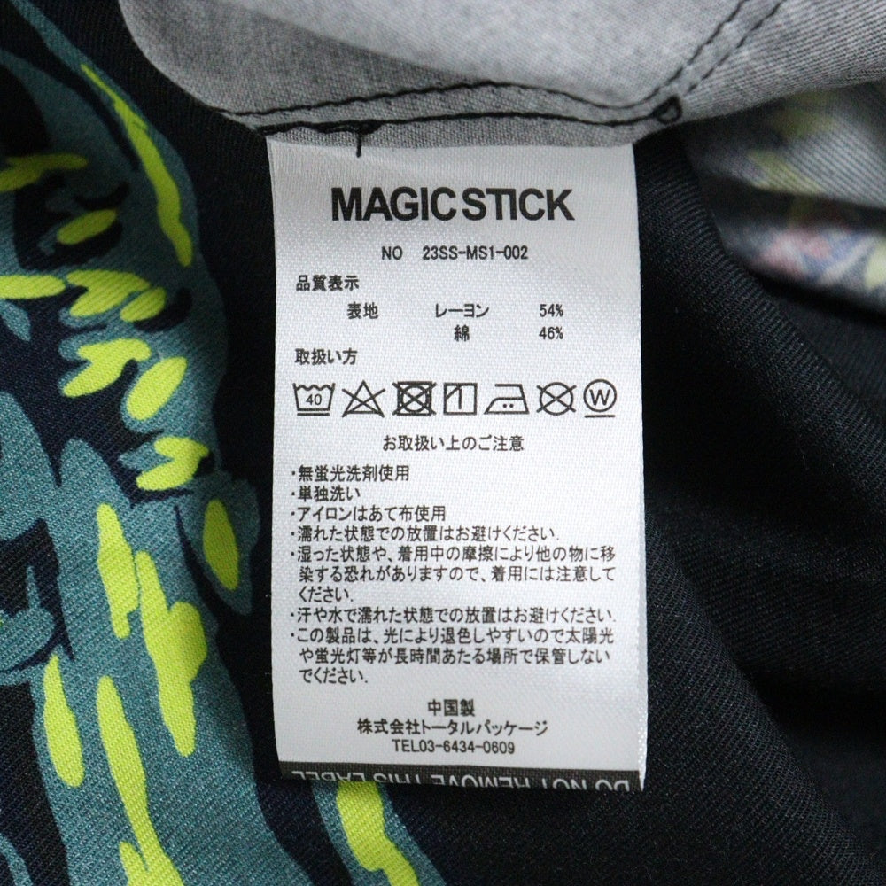 MAGIC STICK(マジックスティック) 23SS DK PALMS HAWAIIAN SHIRT by Reyn Spooner ハワイアン長袖シャツ ブラック/マルチカラー 23SS-MS1-002