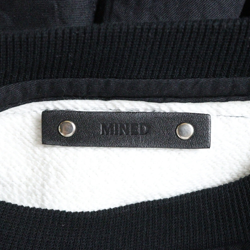 MINEDENIM(マインデニム) ボーダー スウェットクルーネック 長袖シャツ ブラック/ホワイト 2209ー4001-07-022