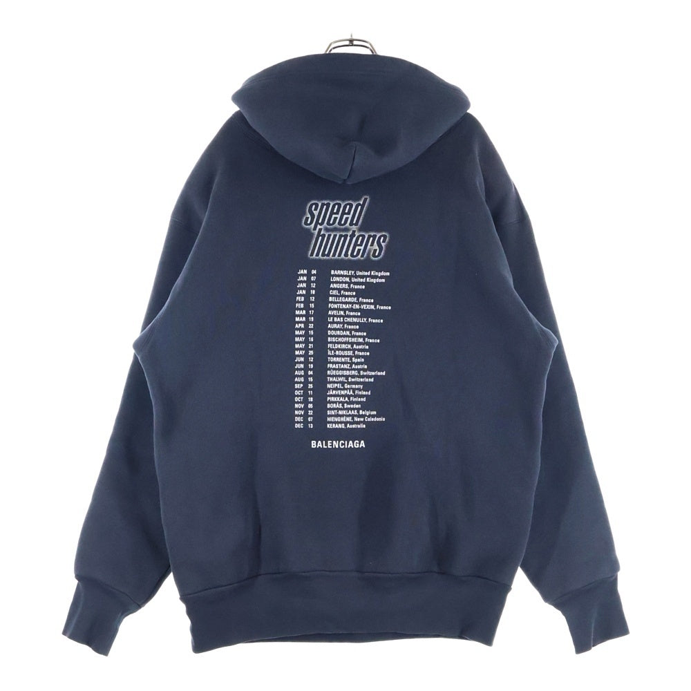 BALENCIAGA(バレンシアガ) 19AW Speed Hunters Hoodie スピードハンターズ プルオーバースウェットパーカー フーディー ネイビー 541873 TCV37