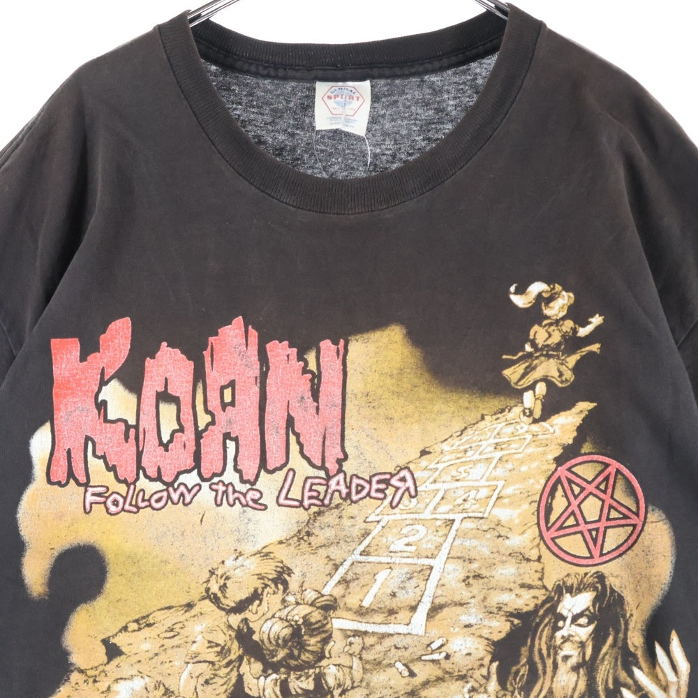VINTAGE(ヴィンテージ) 00's KORN ROB ZOMBIE 1999 TOUR BOOTLEG コーン ロブゾンビ 1999年ツアー ブート 半袖Tシャツ カットソー ブラック