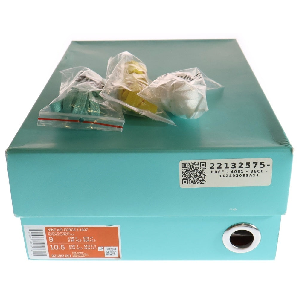 NIKE(ナイキ) ×TIFFANY&CO AIR FORCE 1 LOW 1837 DZ1382-001 ティファニー エアフォース1 ローカットスニーカー ブラック/ティファニーブルー US9/27cm