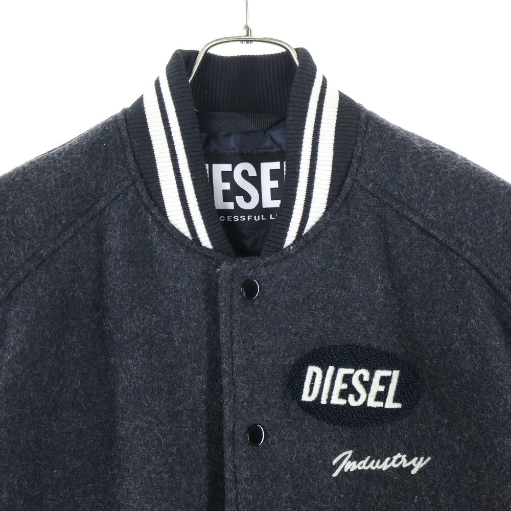 DIESEL(ディーゼル) J-BULC パッチ レザースタジアムジャケット J-BULC-MIX-OUT