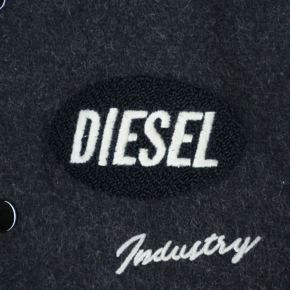 DIESEL(ディーゼル) J-BULC パッチ レザースタジアムジャケット J-BULC-MIX-OUT