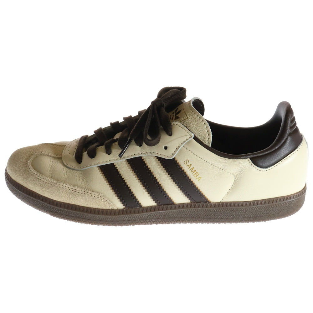 adidas(アディダス) Samba OG Cream White/Dark Brown/Gum サンバ OG ローカットスニーカー ベージュ/ブラウン JR2660 US9.5/27.5cm