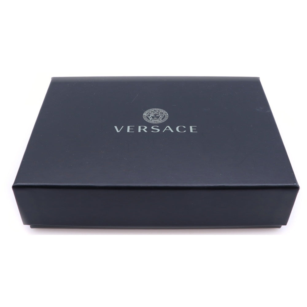 VERSACE(ヴェルサーチ) レザーミニウォレット 二つ折り財布 ブラック/ゴールド