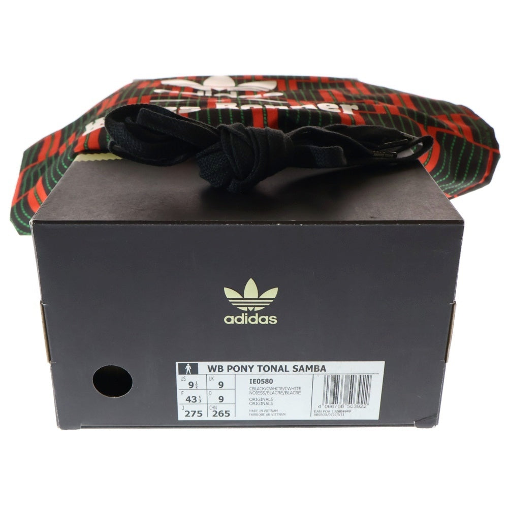 adidas(アディダス) × Wales Bonner Samba Pony Tonal Low ウェールズ・ボナー サンバ ポニー トーナル ハラコ ローカットスニーカー ブラック IE0580 US9.5/27.5