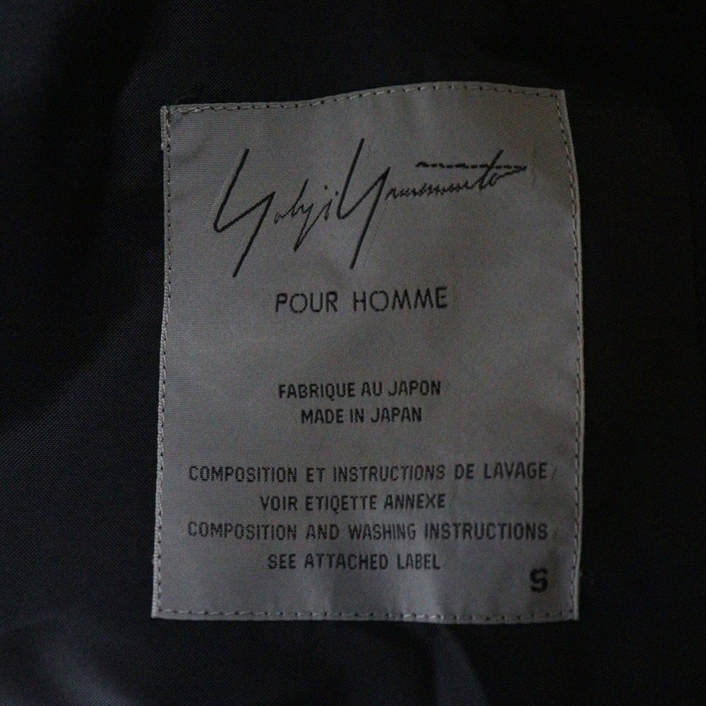 Yohji Yamamoto POUR HOMME(ヨウジヤマモト プールオム) 99AW 襟アセテートドッキング テーラードジャケット ブラック HN-J42-191