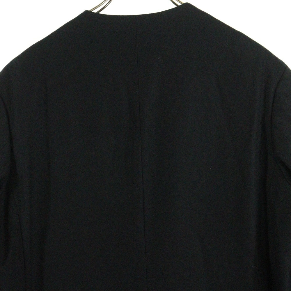 Yohji Yamamoto POUR HOMME(ヨウジヤマモト プールオム) 99AW フロントフックボタン ウールノーカラーコート ブラック HN-J29-151