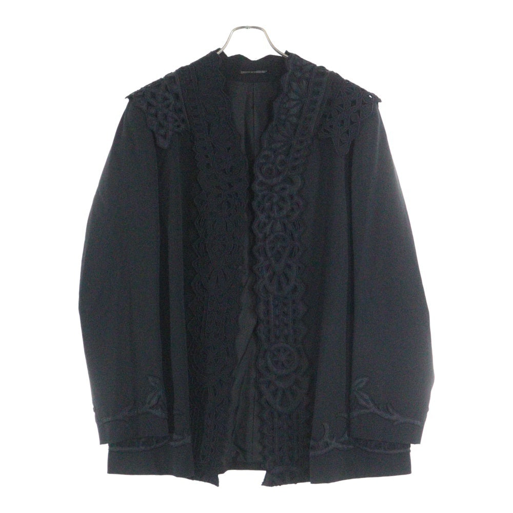 Yohji Yamamoto POUR HOMME(ヨウジヤマモト プールオム) 00AW クチュール期 刺繍ノーカラージャケット ブラック HT-J21-101