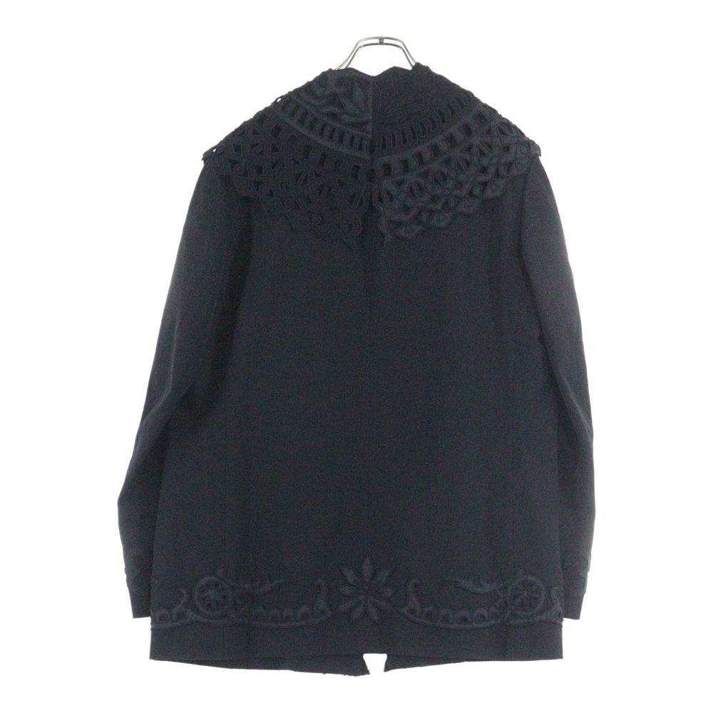 Yohji Yamamoto POUR HOMME(ヨウジヤマモト プールオム) 00AW クチュール期 刺繍ノーカラージャケット ブラック HT-J21-101