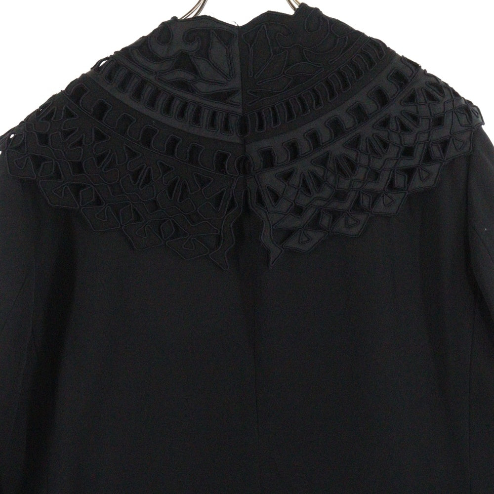 Yohji Yamamoto POUR HOMME(ヨウジヤマモト プールオム) 00AW クチュール期 刺繍ノーカラージャケット ブラック HT-J21-101