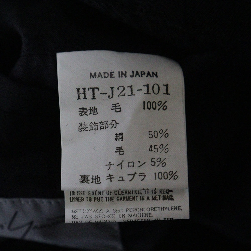 Yohji Yamamoto POUR HOMME(ヨウジヤマモト プールオム) 00AW クチュール期 刺繍ノーカラージャケット ブラック HT-J21-101