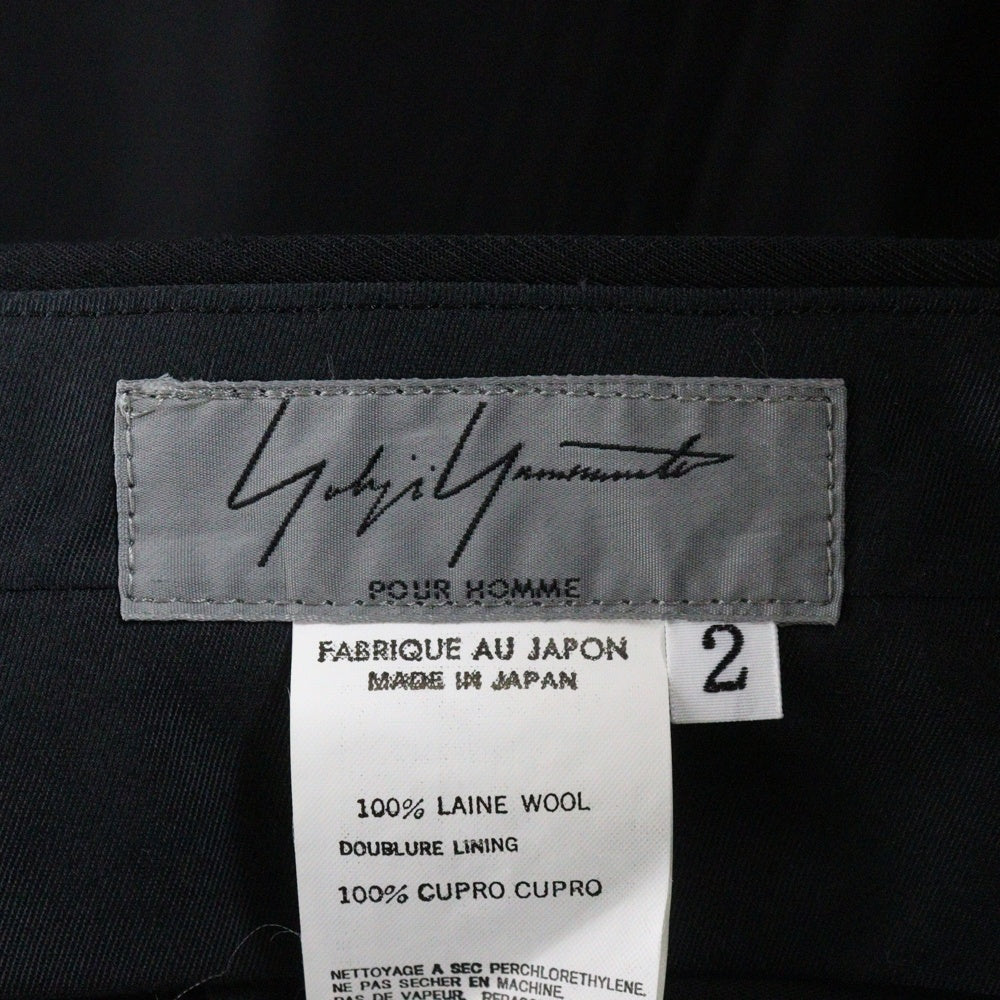 Yohji Yamamoto POUR HOMME(ヨウジヤマモト プールオム) 00AW クチュール期 サイドタック入りデザインパンツ スラックス HT-P25-101
