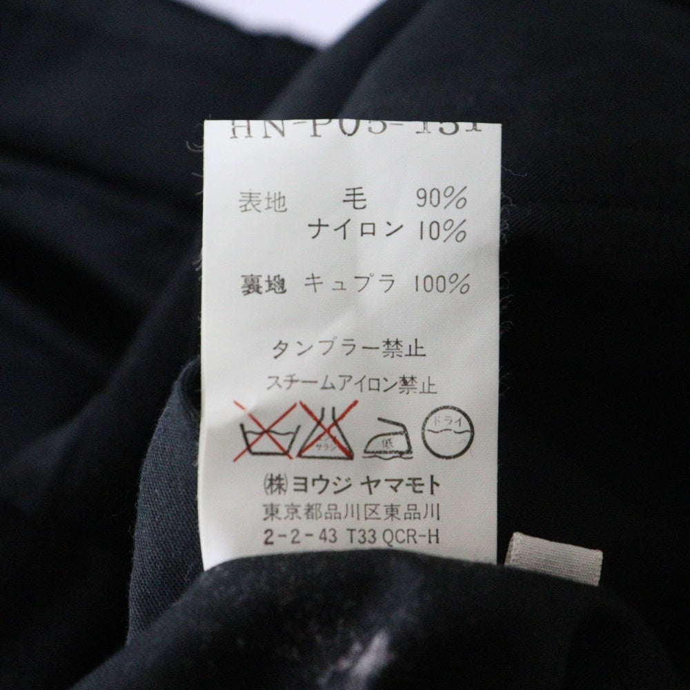 Yohji Yamamoto POUR HOMME(ヨウジヤマモト プールオム) 00SS ウールギャバジン イージースラックス ブラック HN-P05-151