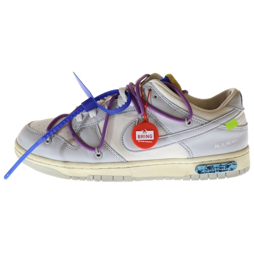 NIKE(ナイキ) ×OFF WHITE DUNK LOW 1 OF 50 21 DM1602-107 オフホワイト ダンクロー ロット21 ローカットスニーカー ホワイト/グレー US9/27cm