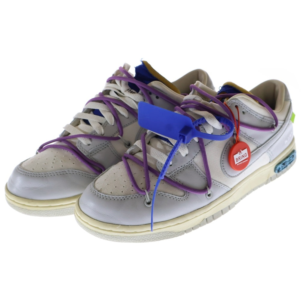 NIKE(ナイキ) ×OFF WHITE DUNK LOW 1 OF 50 21 DM1602-107 オフホワイト ダンクロー ロット21 ローカットスニーカー ホワイト/グレー US9/27cm