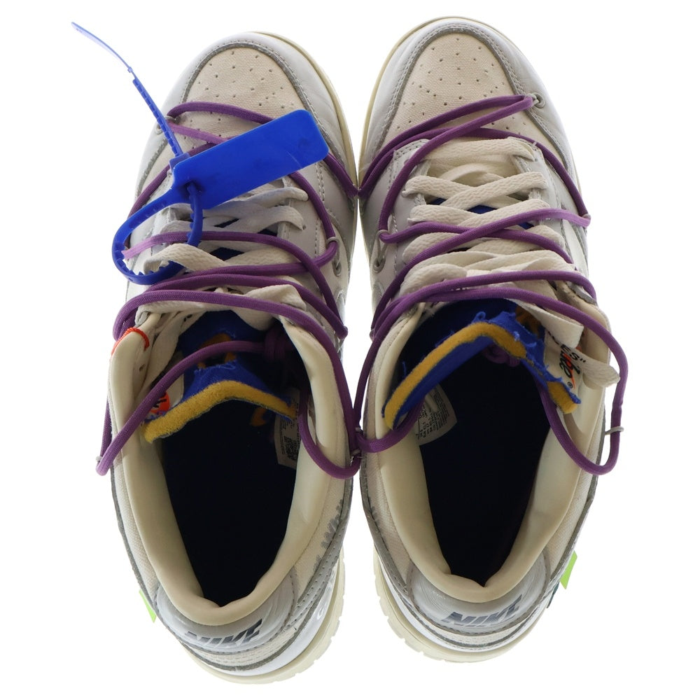 NIKE(ナイキ) ×OFF WHITE DUNK LOW 1 OF 50 21 DM1602-107 オフホワイト ダンクロー ロット21 ローカットスニーカー ホワイト/グレー US9/27cm