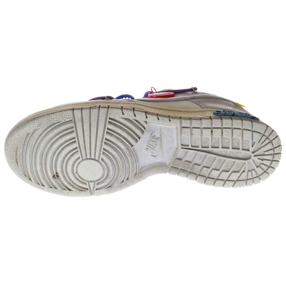 NIKE(ナイキ) ×OFF WHITE DUNK LOW 1 OF 50 21 DM1602-107 オフホワイト ダンクロー ロット21 ローカットスニーカー ホワイト/グレー US9/27cm